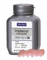 Vertex Implacryl, порошок цвет №8 сине-розовый, 500 г.  Пластмасса базисная зуботехническая горячей полимеризации. 