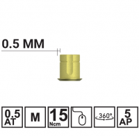 Титановое основание для мультиюнита VEGA NV/RV PERMANENT для мостовидных конструкций GH0,5 мм, толщина стенки 0,5 мм, с микро-винтом MP360