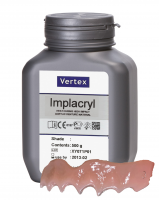 Vertex Implacryl, порошок, цвет №3 полупрозрачный, 500 г. Пластмасса базисная зуботехническая горячей полимеризации.