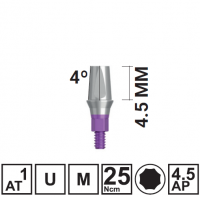 Абатмент прямой VEGA NV H4,5/GH1мм, с винтом