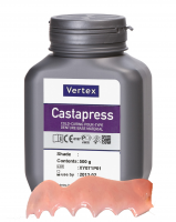 Порошок Vertex Castapress, цвет №5  розовый с прожилками, 500 г. Пластмасса холодного отверждения для изготовления частичных съемных зубных протезов 