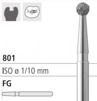 Боры стоматологические алмазные FG 801/037, черный, 1шт. ISO код 314001544037.