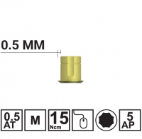 Титановое основание для мультиюнита VEGA NV/RV PERMANENT для мостовидных конструкций GH0,5 мм, толщина стенки 0,5 мм, с микро-винтом звездчатым