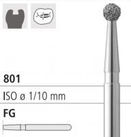 Боры стоматологические алмазные FG 801/010, белый, 6шт. ISO код 314001514010