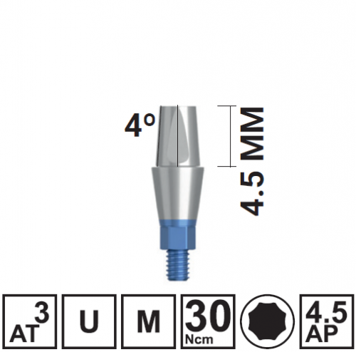 Абатмент прямой VEGA RV H4,5/GH3 мм, с винтом